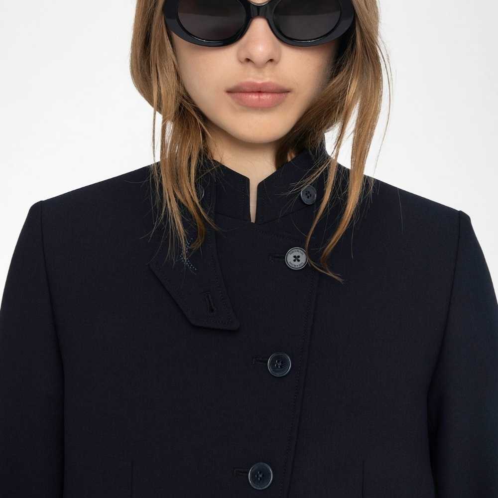 Zadig & Voltaire Verysa Navy Asymmetrical Blazer - Picture 5 of 14
